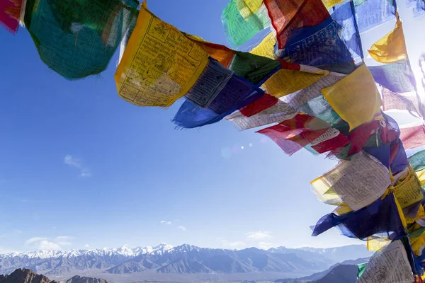 Leh Ladakh Hindistan Tibet Dua Bayraklar Stok Resim