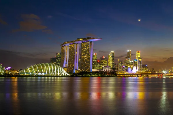 Singapur Ciudad Singapur Ago 2018 Singapore Skyline Distrito Financiero Singapur — Foto de Stock