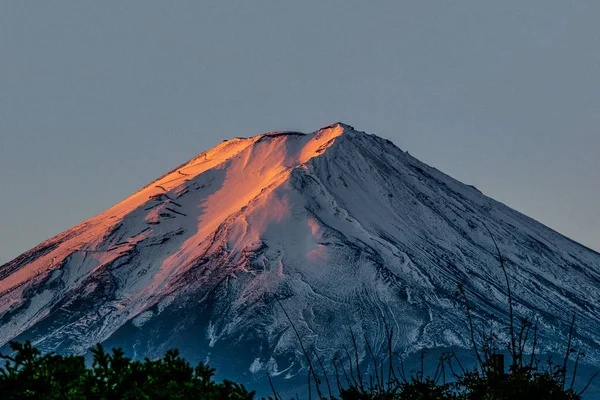 Fuji Mit Sonnenaufgang Morgenhimmel Hintergrund — Stockfoto