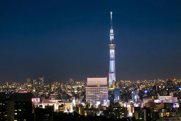Tokio, Japan-aug 20 2019-uitzicht op Tokyo Skytower Twilight Sun — Stockfoto
