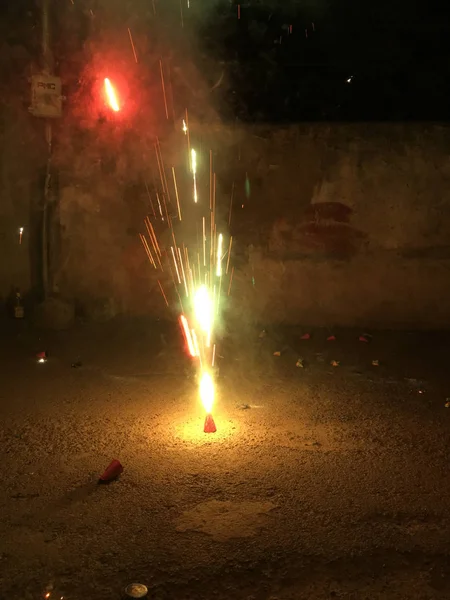 Fire Crackers Diwali Celebrations India — Stock Photo, Image