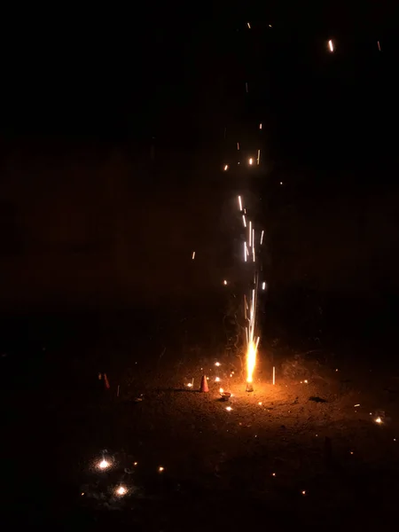 Bolachas Fogo Durante Celebrações Diwali Índia — Fotografia de Stock