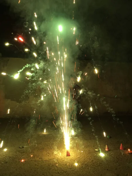 Galletas Fuego Durante Las Celebraciones Diwali India — Foto de Stock