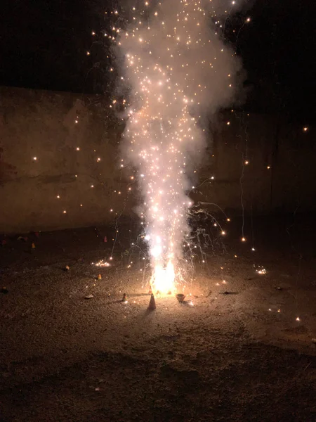 Fire Crackers Durante Celebrazioni Diwali India — Foto Stock