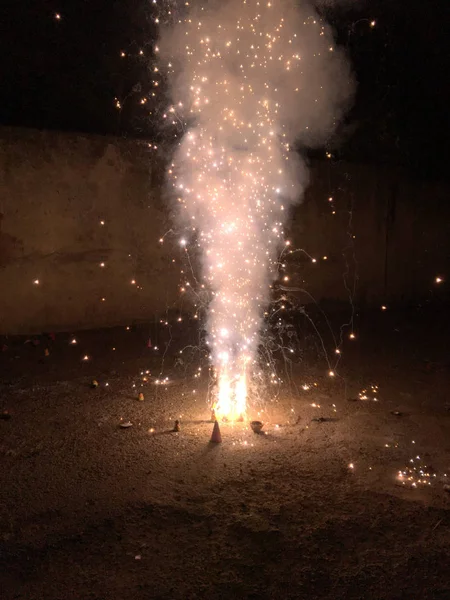 Bolachas Fogo Durante Celebrações Diwali Índia — Fotografia de Stock