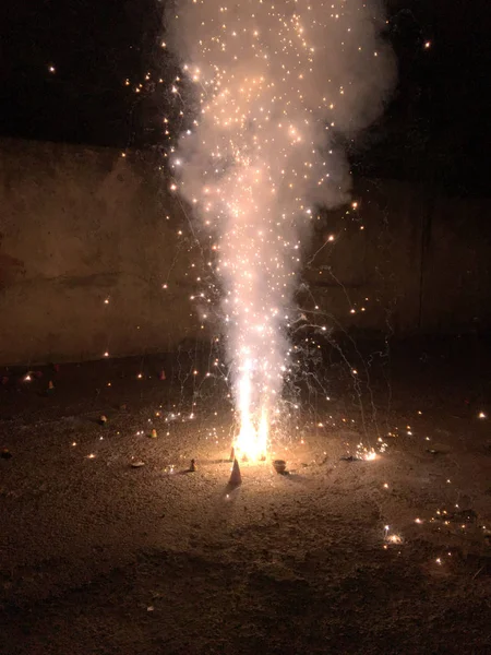 Bolachas Fogo Durante Celebrações Diwali Índia — Fotografia de Stock