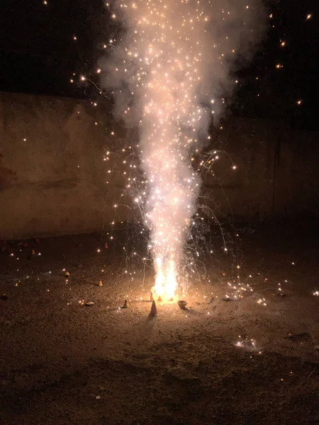 Bolachas Fogo Durante Celebrações Diwali Índia — Fotografia de Stock