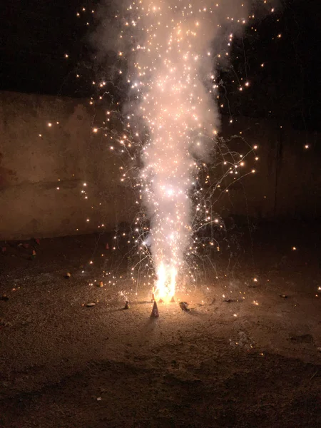 Bolachas Fogo Durante Celebrações Diwali Índia — Fotografia de Stock