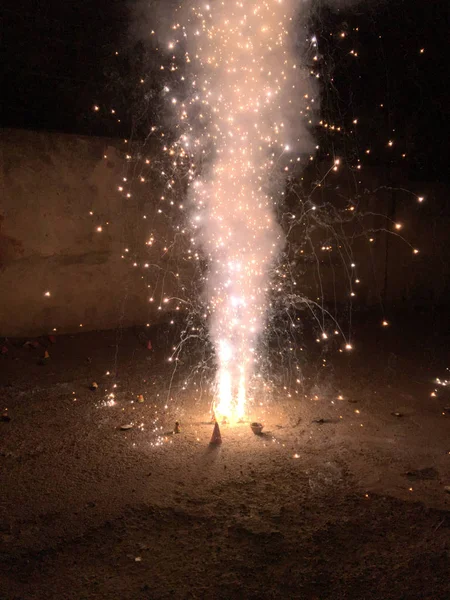 Bolachas Fogo Durante Celebrações Diwali Índia — Fotografia de Stock