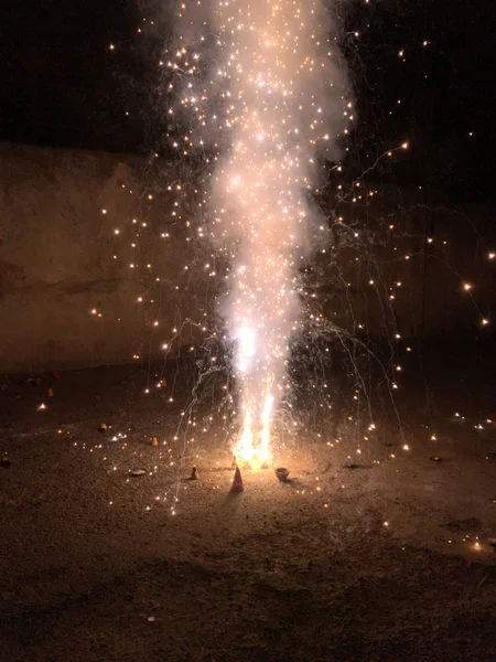 Kraker Diwali Kutlamalar Sırasında Hindistan Ateş — Stok fotoğraf