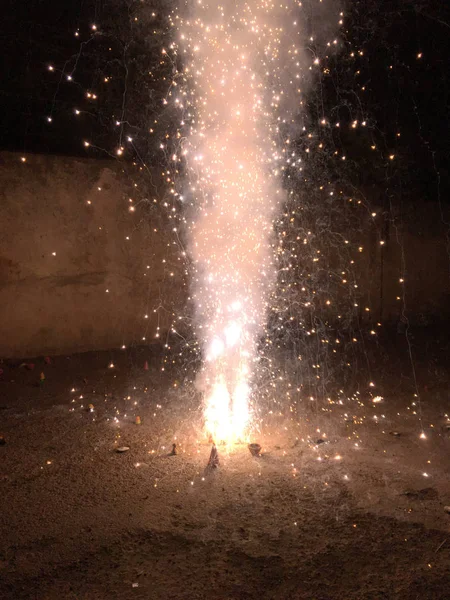 Fire Crackers Durante Celebrazioni Diwali India — Foto Stock