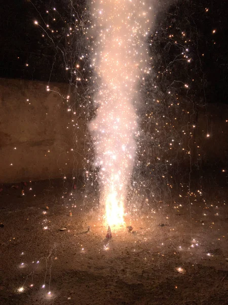 Bolachas Fogo Durante Celebrações Diwali Índia — Fotografia de Stock