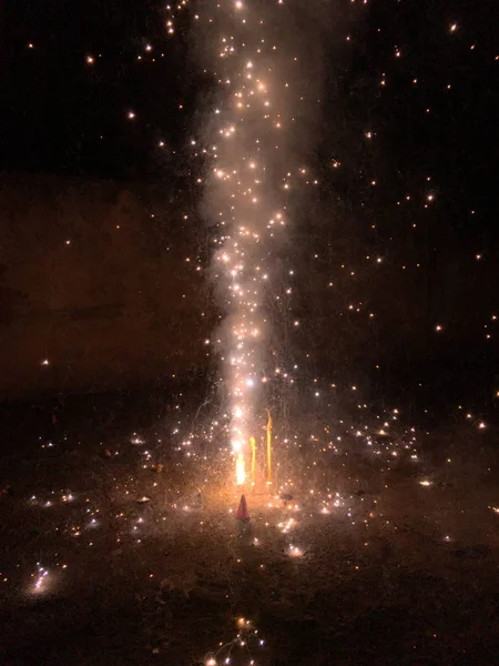 Bolachas Fogo Durante Celebrações Diwali Índia — Fotografia de Stock