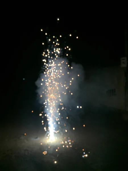 Fire Crackers Durante Celebrazioni Diwali India — Foto Stock