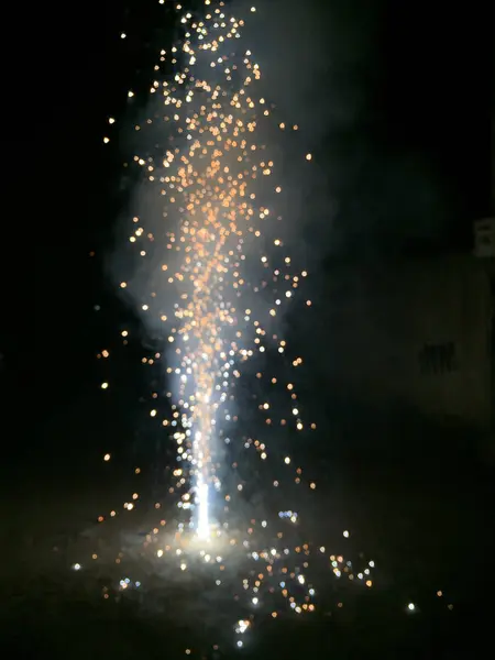 Krakersy Pożaru Podczas Obchodów Diwali Indie — Zdjęcie stockowe