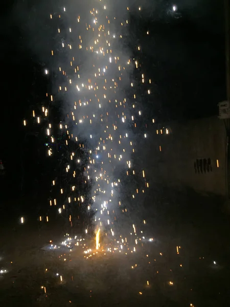 Galletas Fuego Durante Las Celebraciones Diwali India — Foto de Stock