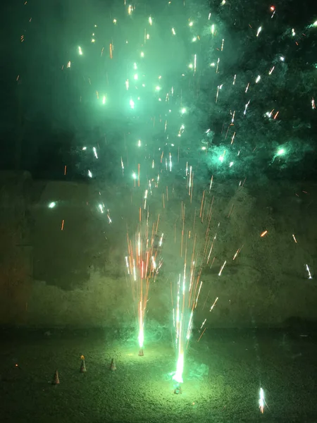 Fire Crackers Durante Celebrazioni Diwali India — Foto Stock