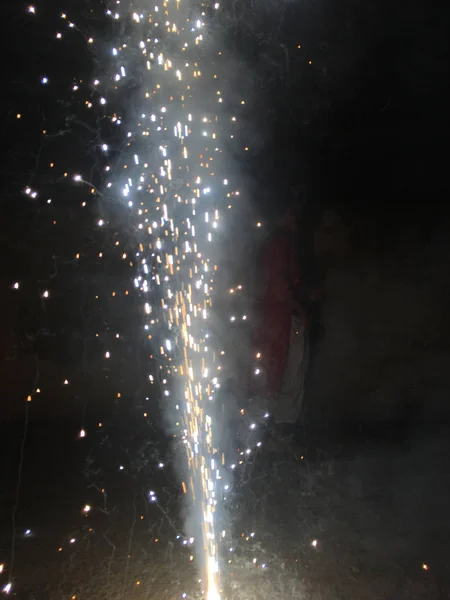 Fire Crackers Durante Celebrazioni Diwali India — Foto Stock