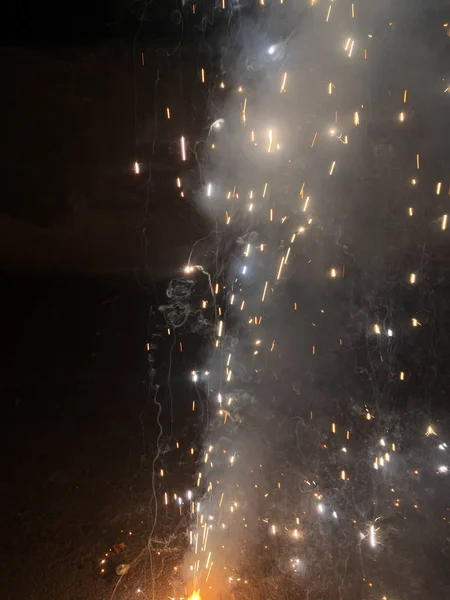 Bolachas Fogo Durante Celebrações Diwali Índia — Fotografia de Stock