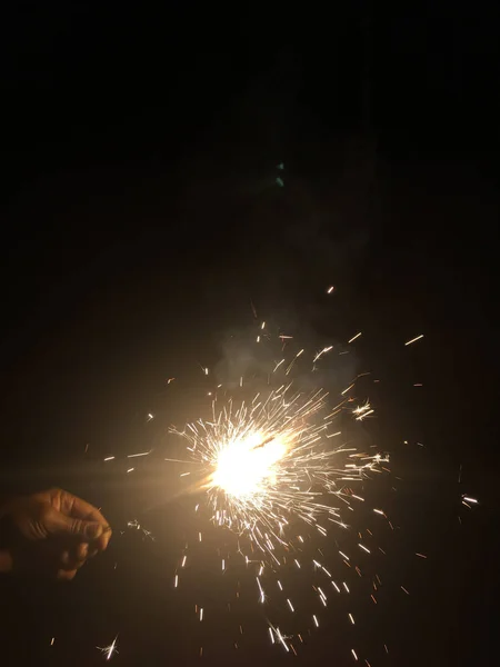 Crackers Feu Pendant Les Célébrations Diwali Inde — Photo