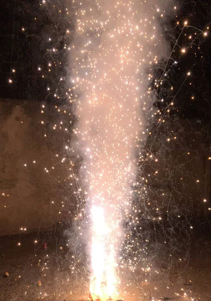 Tűz Keksz Során Diwali Ünnep Indiában Jogdíjmentes Stock Képek