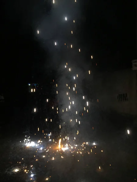 Galletas Fuego Durante Las Celebraciones Diwali India Imágenes de stock libres de derechos