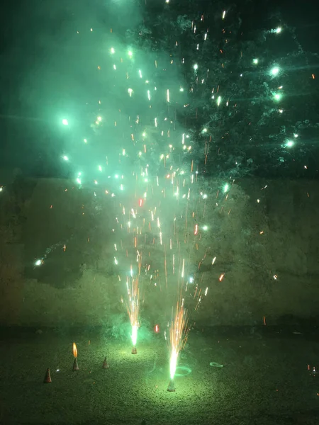 Galletas Fuego Durante Las Celebraciones Diwali India Imágenes de stock libres de derechos