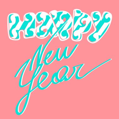 Vektör sanat mutlu yeni yıl yazı