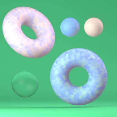 Geometrik basit şekiller. 3d illüstrasyon.