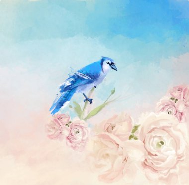 Bir düğün için su rengi illüstrasyon