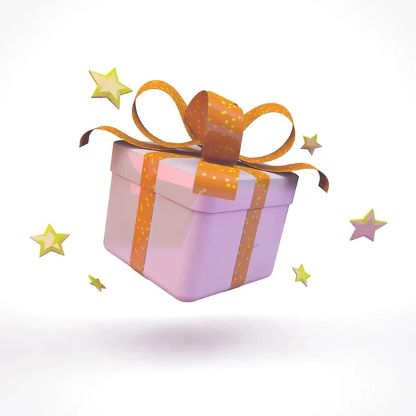 Fun Gift Box Stars Illustration — Stock Photo, Image