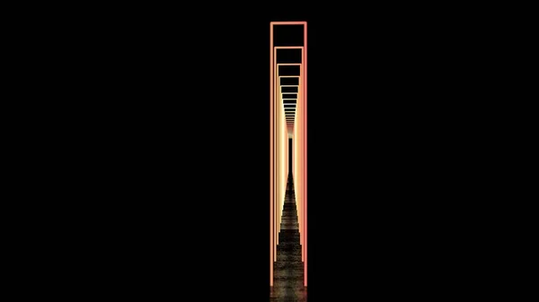 Neon English Alphabet Англійською Неонові Тунелі Чорному Тлі Відображенням Ілюстрація — стокове фото