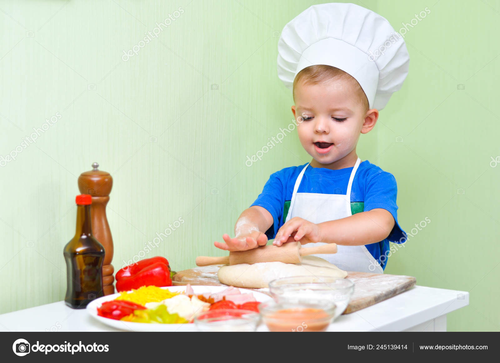 baby boy cooking