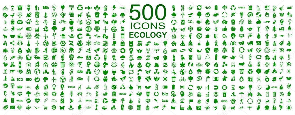 Set of 500 ecology icons  vector
