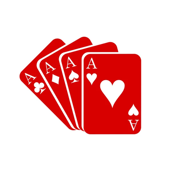 赤のエースのカード カードのスーツのアイコン — ストックベクタ