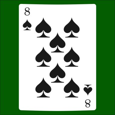 Sekiz maça. İskambil simgeleri kartı takım elbise simge vektör, vektör