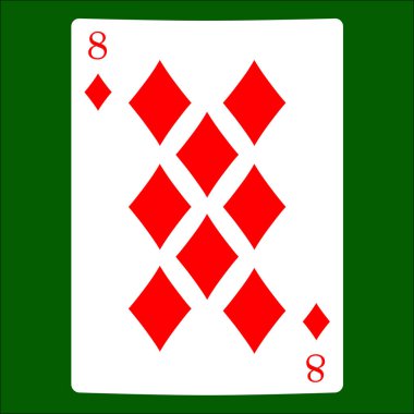 Sekiz elmaslar. İskambil simgeleri kartı takım elbise simge vektör, vektör