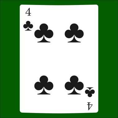 Dört kulüpleri. İskambil simgeleri kartı takım elbise simge vektör, vektör