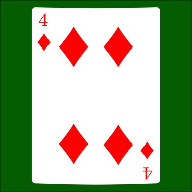 Dört elmaslar. İskambil simgeleri kartı takım elbise simge vektör, vektör