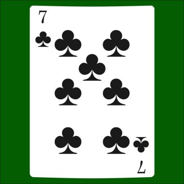 Yedi kulüpleri. İskambil simgeleri kartı takım elbise simge vektör, vektör