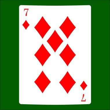 Yedi elmaslar. İskambil simgeleri kartı takım elbise simge vektör, vektör