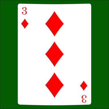 Üç elmas. İskambil simgeleri kartı takım elbise simge vektör, vektör