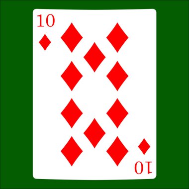 On elmas. İskambil simgeleri kartı takım elbise simge vektör, vektör