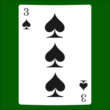 Üç maça. İskambil simgeleri kartı takım elbise simge vektör, vektör