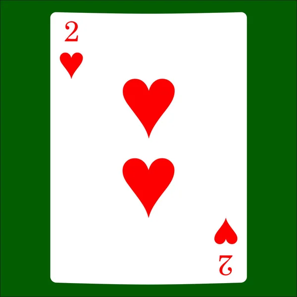 Δύο Καρδιές Διάνυσμα Εικονίδιο Κοστούμι Κάρτα Παίζουν Χαρτιά Σύμβολα Διάνυσμα — Διανυσματικό Αρχείο