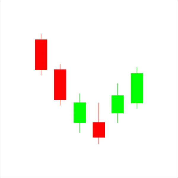 Padrão Gráfico Castiçal Fundo Estrela Gráfico Vara Vela Gráfico Negociação — Vetor de Stock