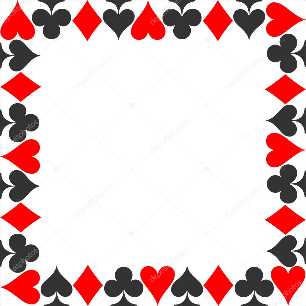 Frame suit. Card suit icon vector, playing cards symbols vector