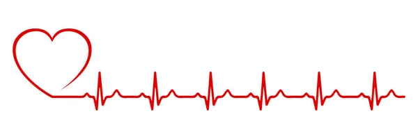 Pouls Cardiaque Une Ligne Vecteur Stock — Image vectorielle