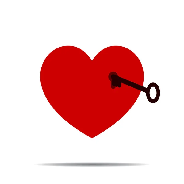 Heart Key Illustration Design — Stock Vector