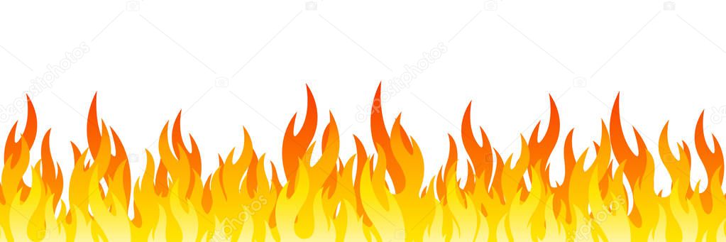 Fire on a white background. Vector illustration for design - stock vector